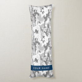 Winter Snow Gray Camouflage Ihr Name personalisier Seitenschläferkissen