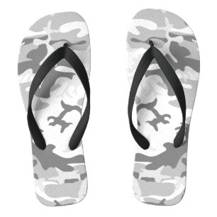 Winter Snow Gray Camouflage, Militär, Armee Flip Flops