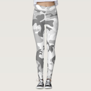 Winter Snow Gray Camouflage, Militär, Armee Leggings
