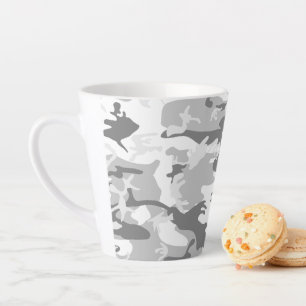 Winter Snow Gray Camouflage, Militär, Armee Milchtasse