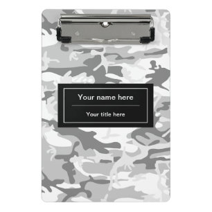 Winter Snow Gray Camouflage, Militär, Armee Mini Klemmbrett