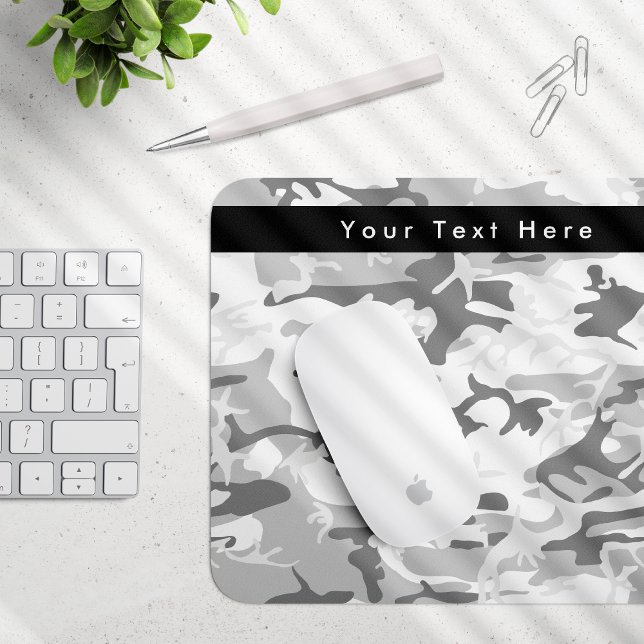 Winter Snow Gray Camouflage, Militär, Armee Mousepad (Von Creator hochgeladen)
