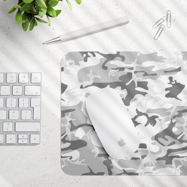 Winter Snow Gray Camouflage, Militär, Armee Mousepad