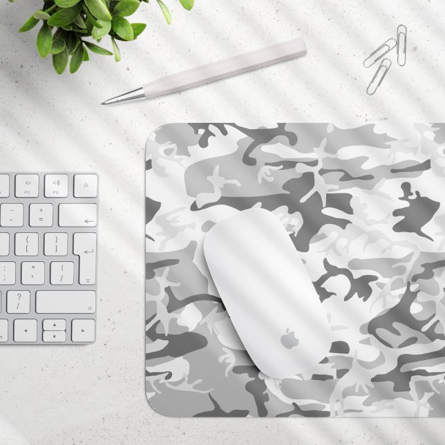 Winter Snow Gray Camouflage, Militär, Armee Mousepad (Von Creator hochgeladen)