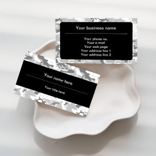 Winter Snow Gray Camouflage, Militär, Armee Visitenkarte