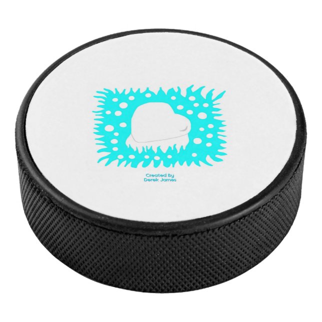 Winter Snow Heart Hockey Puck (3/4)