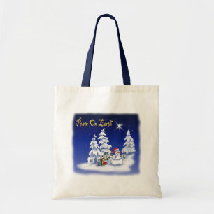 Winter Snow Man Weltfrieden Tragetasche