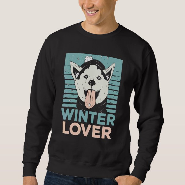 Winter   Snow Snowy Climate Ice Cold Dog Owner Sweatshirt (Vorderseite)