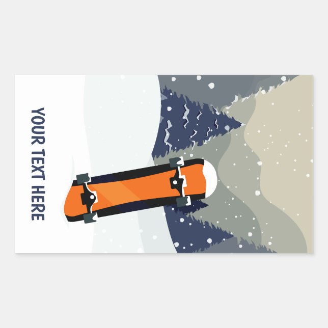 Winter Snowboard Zollaufkleber Rechteckiger Aufkleber (Vorderseite)