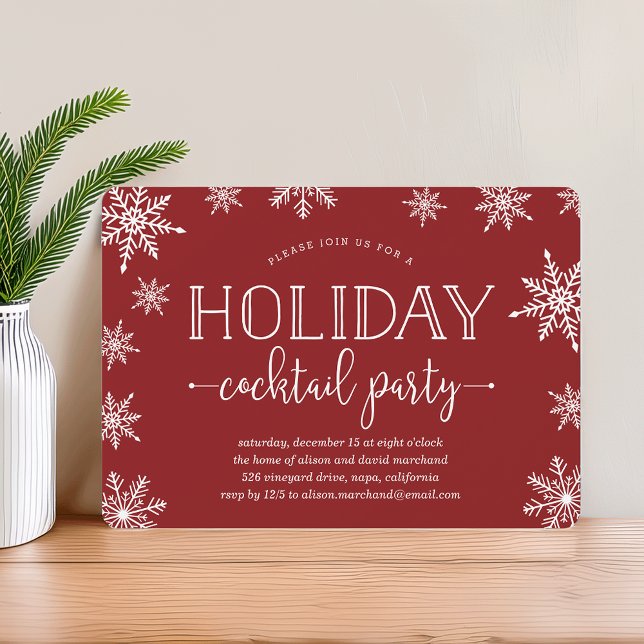 Winter Snowfall Holiday Cocktail Party Invitation (Créateur téléchargé)