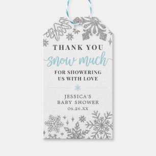 Winter Snowflake Baby Dusche Gefallen Tag Blue Geschenkanhänger