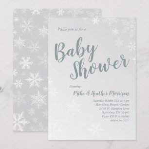 Winter Snowflake Baby Dusche Geschlecht Neutral Gr Einladung