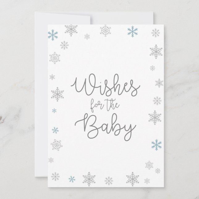 Winter Snowflake Baby Shooter Sign Size 12x18" Einladung (Vorderseite)