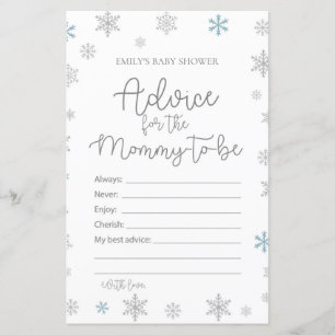 Winter Snowflake Baby Shower Game PRINTIERT