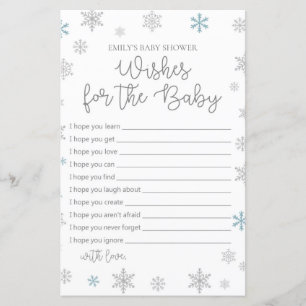 Winter Snowflake Baby Shower Game PRINTIERT