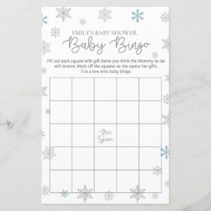 Winter Snowflake Baby Shower Game PRINTIERT