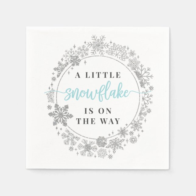 Winter Snowflake Baby Showtail Napkin Serviette (Vorderseite)