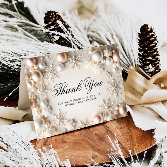 Winter Snowflake Babydusche Danke Karte (Von Creator hochgeladen)