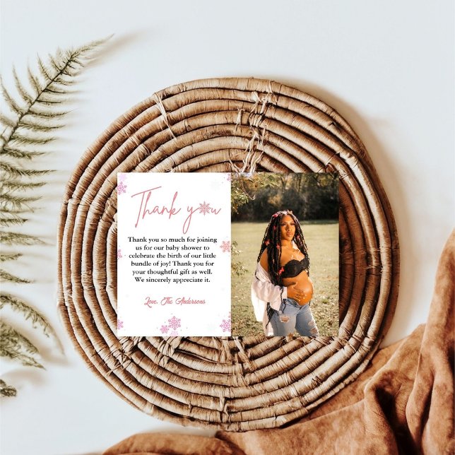 Winter Snowflake Babydusche Danke Karte (Von Creator hochgeladen)