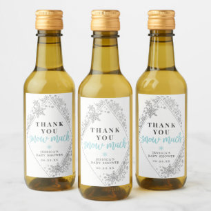 Winter Snowflake Babydusche Mini Weinkennzeichen Weinetikett