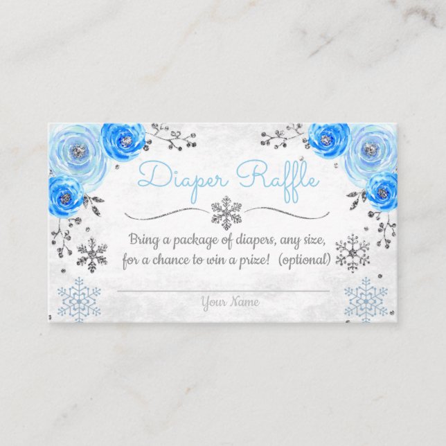 Winter Snowflake Babydusche Windelwaschkarte Begleitkarte (Vorderseite)