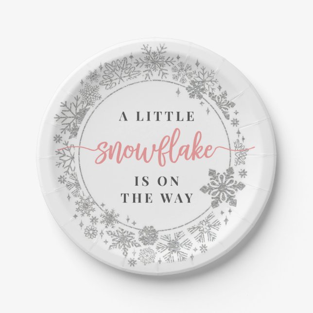 Winter Snowflake Babyduschmaschine Teller Girl (Vorderseite)