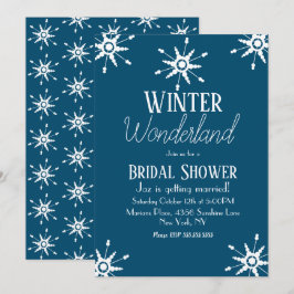 Winter Snowflake Blue Bridal Dusche Einladung