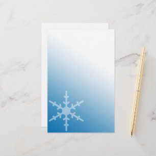Winter Snowflake Blue Gradient Briefpapier
