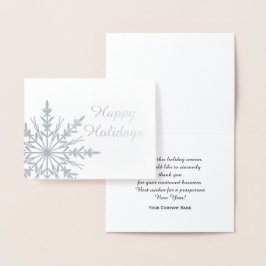 Winter Snowflake Business Happy Holidays Folienkarte