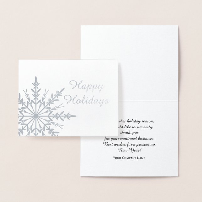 Winter Snowflake Business Happy Holidays Folienkarte (Anzeige)
