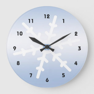 Winter Snowflake Christmas Große Wanduhr