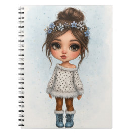 Winter Snowflake Girl Notebook  Notizblock