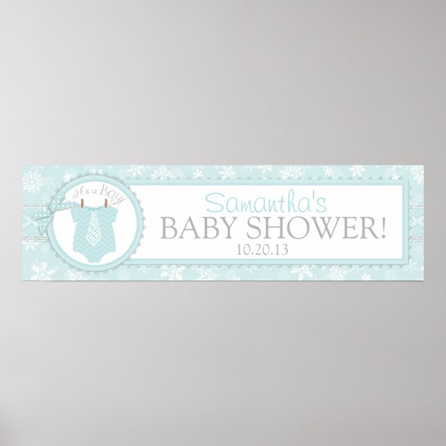 Winter Snowflake Krawatte Jumper Baby Showbanner Poster (Vorne)