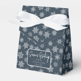 Winter Snowflake Navy Blue Holiday Gruß Geschenkschachtel