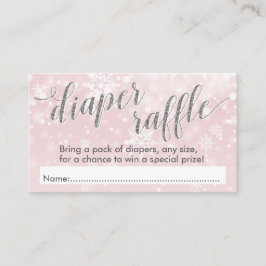 Winter Snowflake Pink Babydusche Windelwanne Raffe Begleitkarte