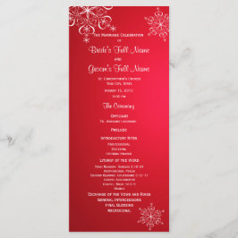 Winter Snowflake Red 2 Wedding Programm