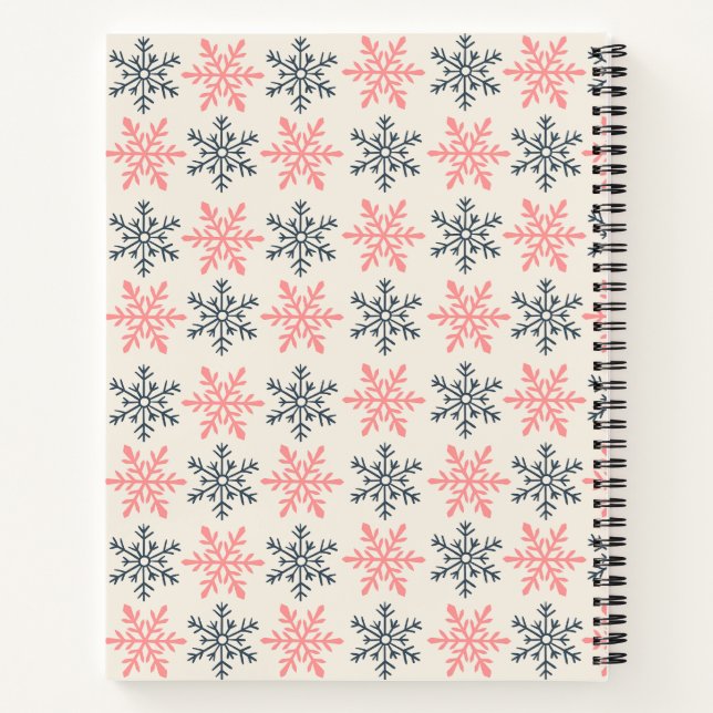 Winter Snowflake Spiral Notebook Notizbuch (Rückseite)