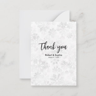 Winter Snowflake Wedding Danke Mitteilungskarte