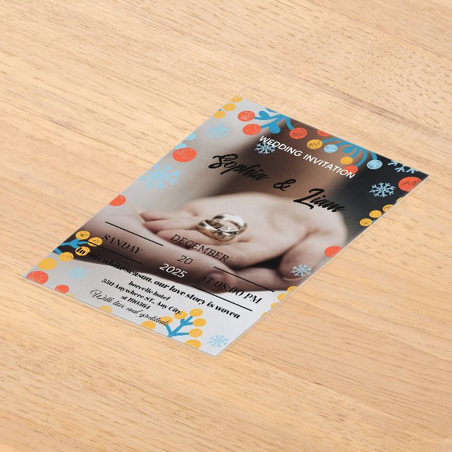 Winter Snowflake Wedding Invitation (Poser)