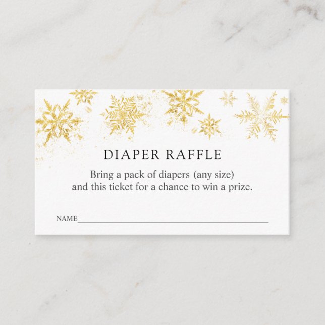 Winter Snowflake Windeln Raffel Ticket Einschließu Begleitkarte (Vorderseite)