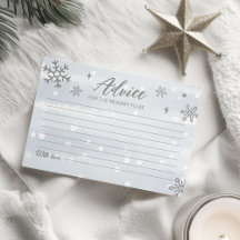 Winter Snowflakes Boy Baby Shower Advisor Karten