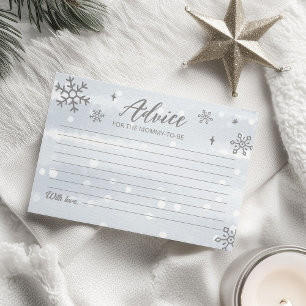 Winter Snowflakes Boy Baby Shower Advisor Karten