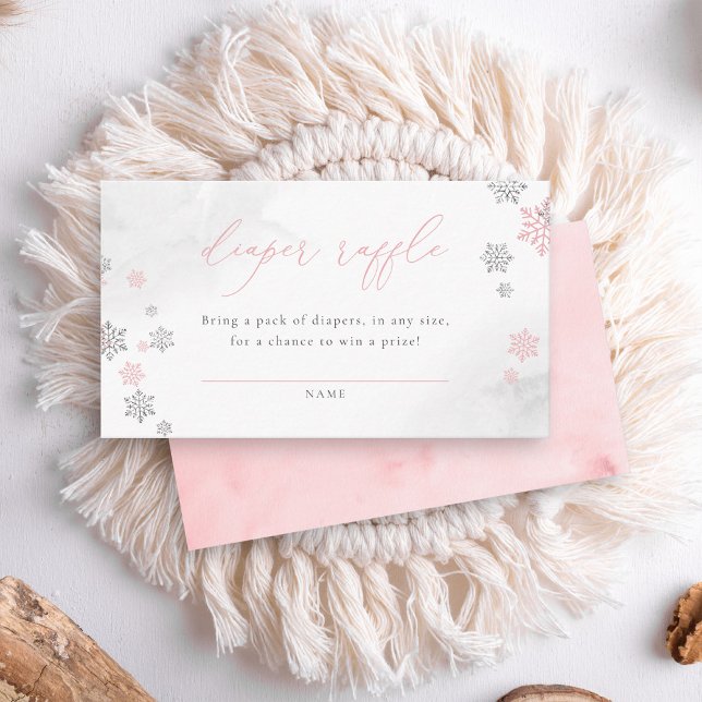 Winter Snowflakes Girl Baby Dusche Windelwanne Win Begleitkarte (Von Creator hochgeladen)