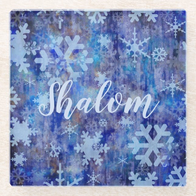 Winter Snowflakes Glass Untersetzer (Vorderseite)
