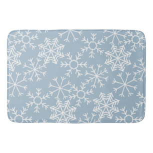 Winter SNOWFLAKES nahtloses Muster + Ihre Ideen Badematte