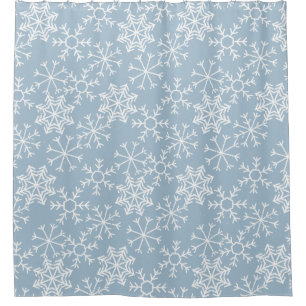 Winter SNOWFLAKES nahtloses Muster + Ihre Ideen Duschvorhang