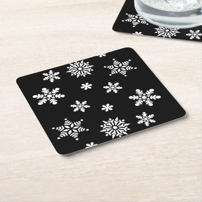 WINTER SNOWFLAKES RECHTECKIGER PAPPUNTERSETZER (angewinkelt)