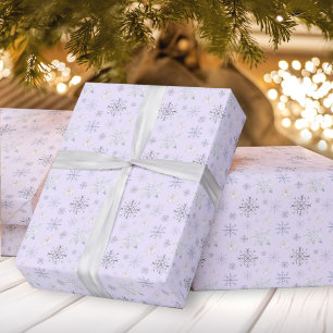 Winter Snowflakes Violet Weihnachtswrapping Papier Geschenkpapier