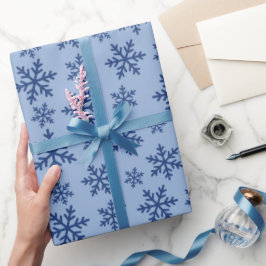 Winter Snowflakes Weihnachtsgeschenk Blau Nahtlos Geschenkpapier