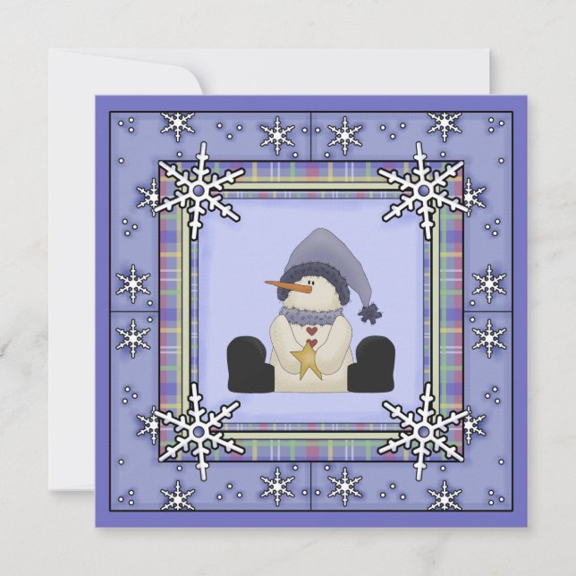 Winter Snowman Baby Boy Baby Shower Einladung (Vorderseite)